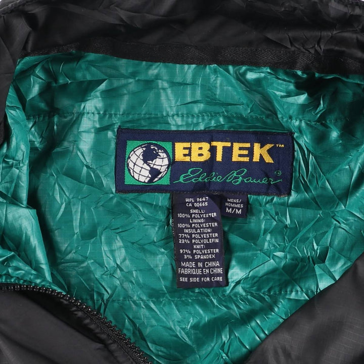 Vintage 90'S Eddie Bauer EBTEK ripstop padded anorak jacket, men's size M polyester black type Vintage Second Hand