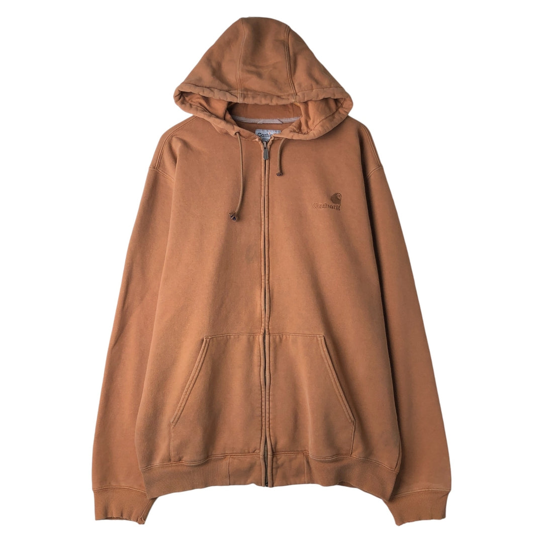 00'S Carhartt Sweat Full Zip Hoodie Men's L size cotton brown type Vintage Second Hand