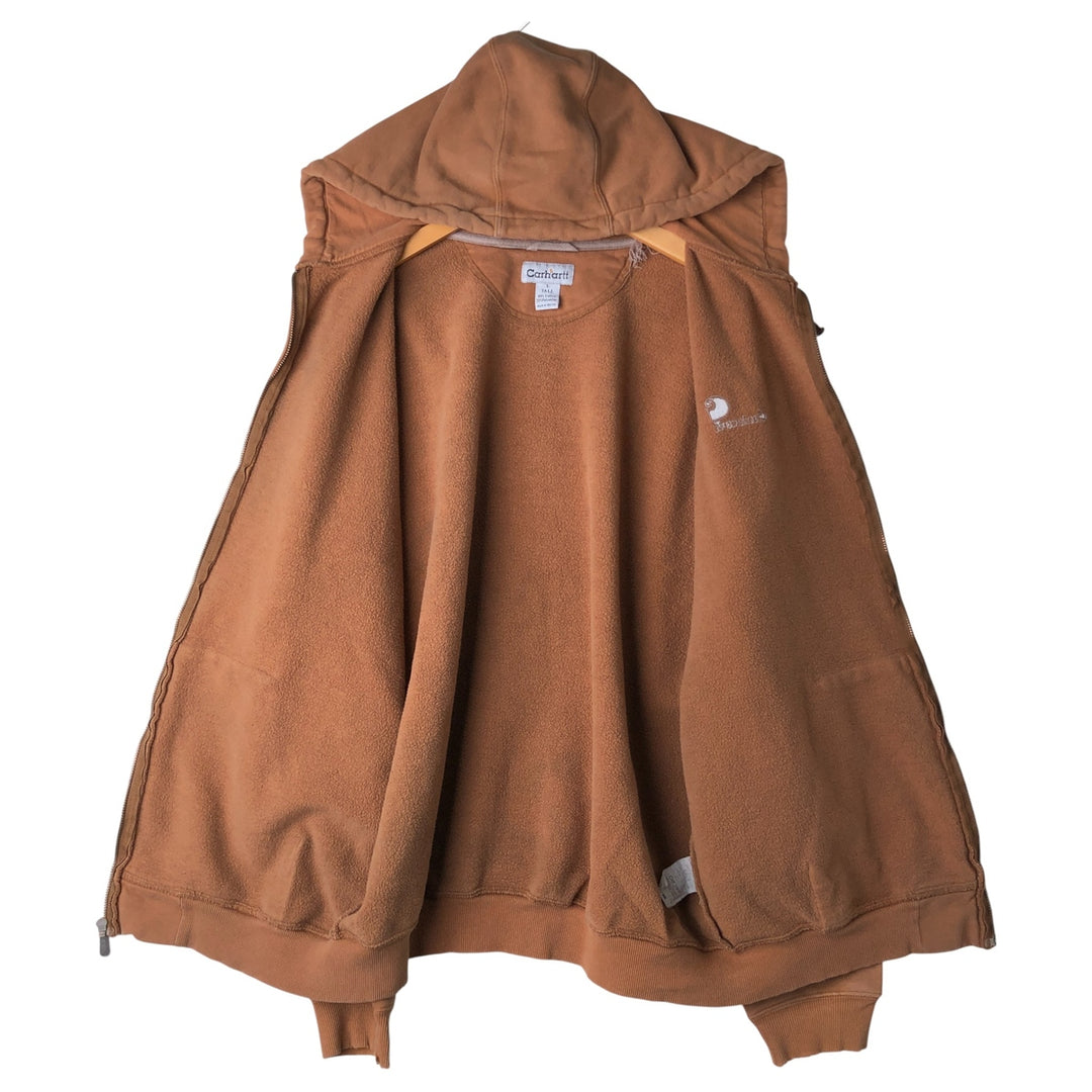 00'S Carhartt Sweat Full Zip Hoodie Men's L size cotton brown type Vintage Second Hand