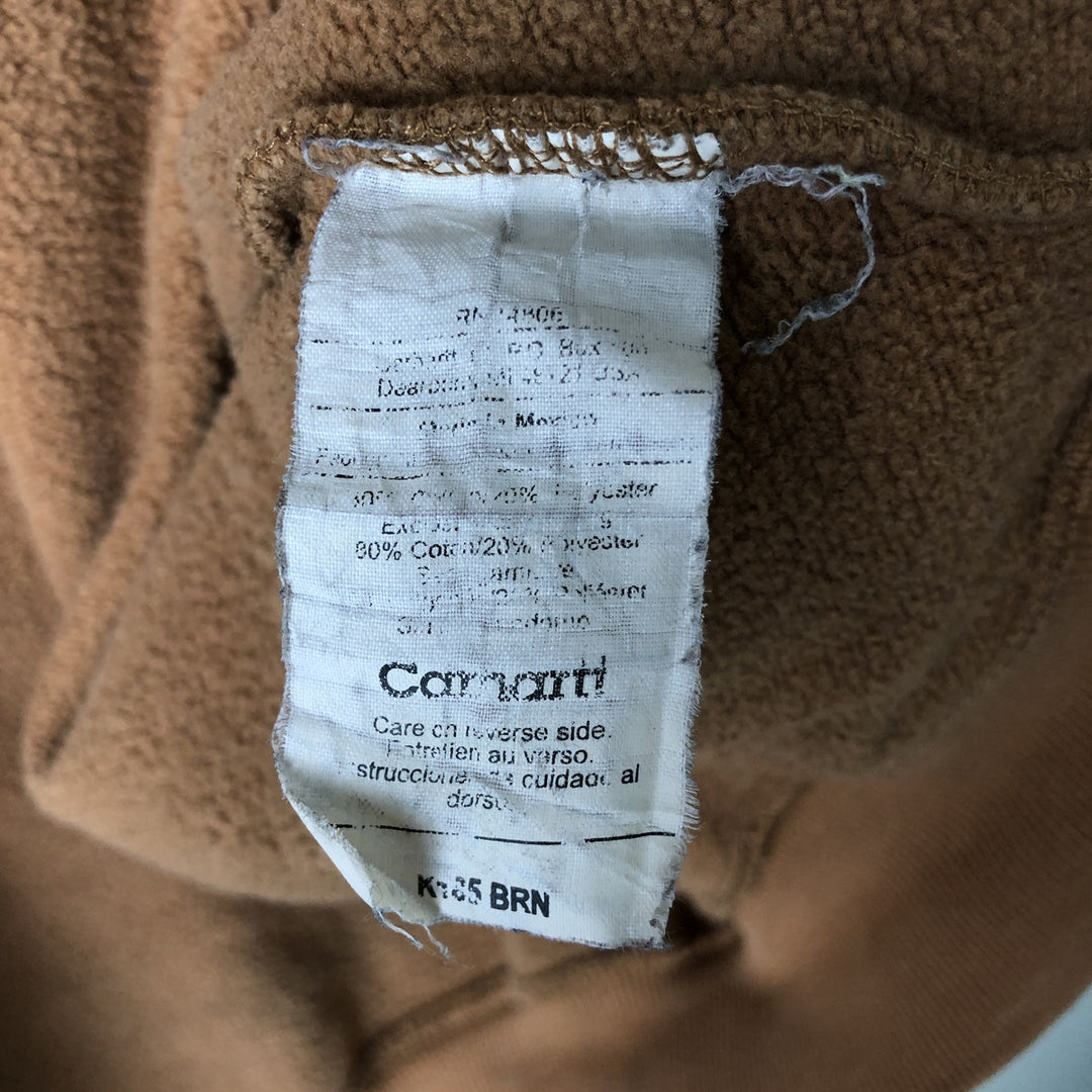 00'S Carhartt Sweat Full Zip Hoodie Men's L size cotton brown type Vintage Second Hand