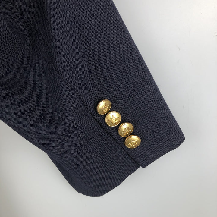 Nordstrom Navy Blazer, Tailored Jacket, Made in USA, Men's Size Small wool navy blue type Vintage Second Hand