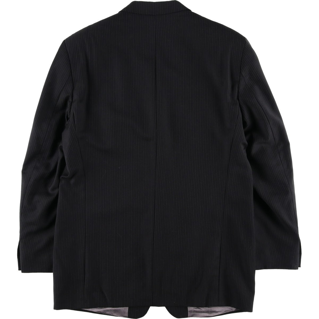 Calvin Klein Striped Wool Tailored Jacket, Made in Canada, Men's Size L wool black type Vintage Second Hand