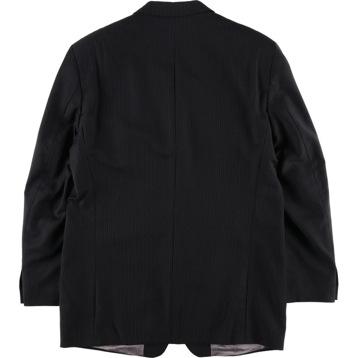 Calvin Klein Striped Wool Tailored Jacket, Made in Canada, Men's Size L wool black type Vintage Second Hand