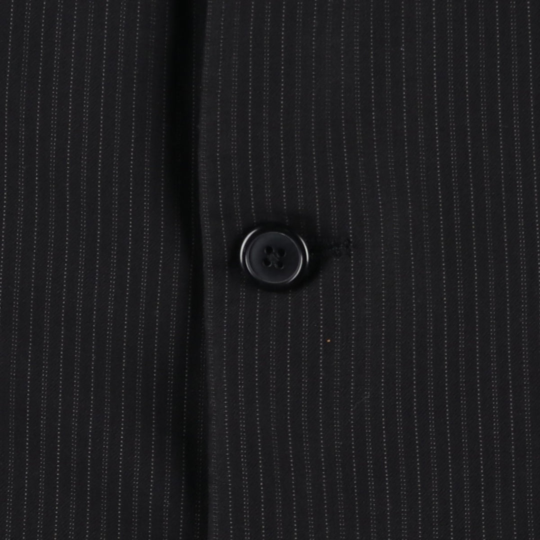 Calvin Klein Striped Wool Tailored Jacket, Made in Canada, Men's Size L wool black type Vintage Second Hand