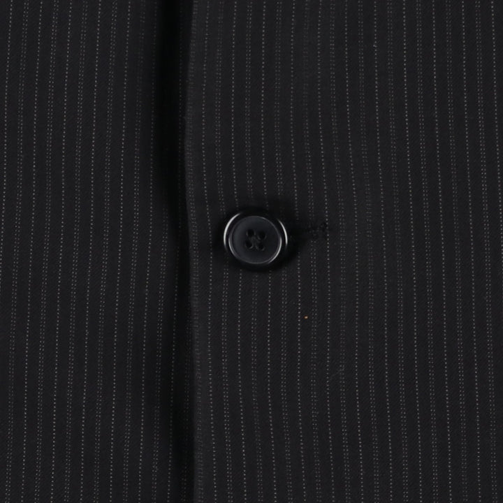 Calvin Klein Striped Wool Tailored Jacket, Made in Canada, Men's Size L wool black type Vintage Second Hand