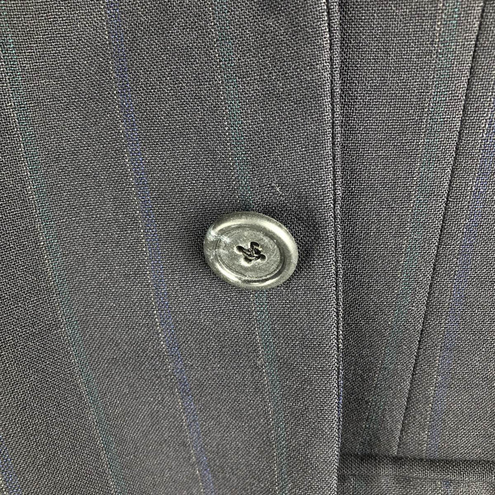 DAKS Striped Wool Tailored Jacket, Made in USA, Men's Size Medium wool navy blue type Vintage Second Hand