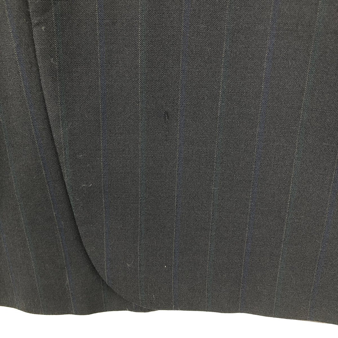 DAKS Striped Wool Tailored Jacket, Made in USA, Men's Size Medium wool navy blue type Vintage Second Hand