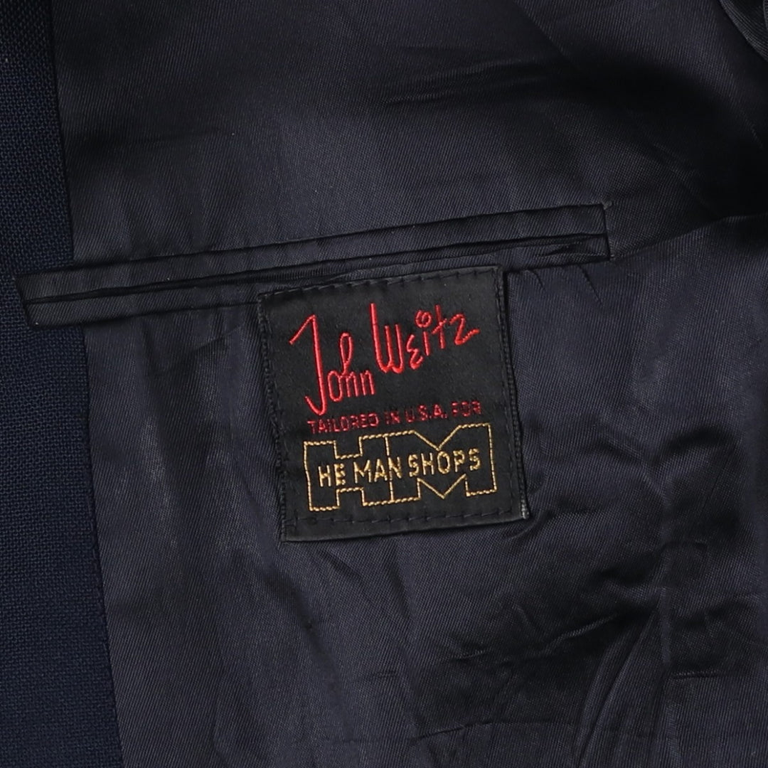 John Weitz Navy Blazer, Tailored Jacket, Made in USA, Men's Size Medium unclear navy blue type Vintage Second Hand