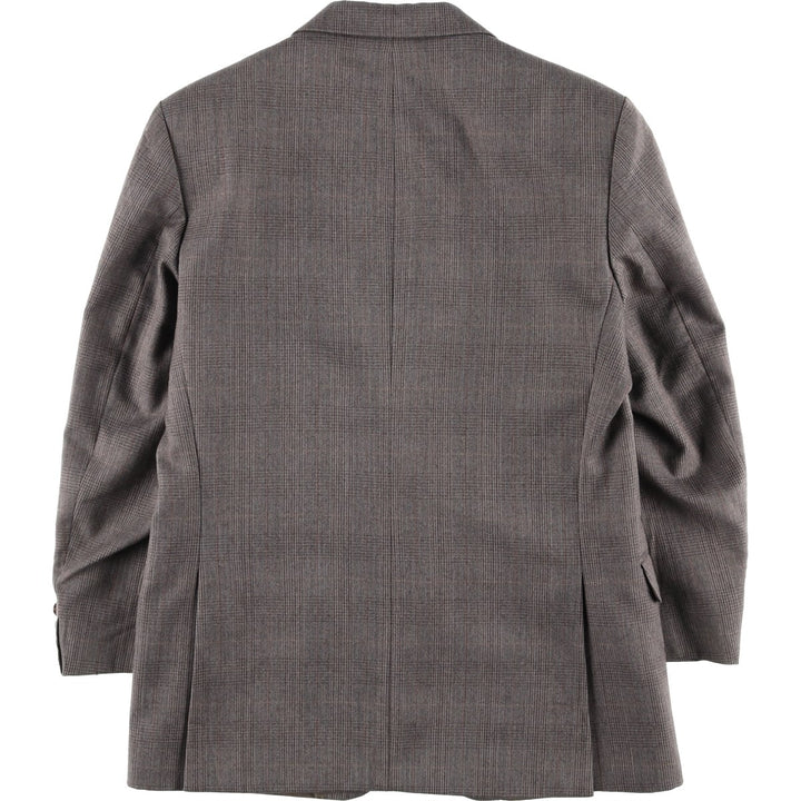 St Michael Check Pattern Wool Tailored Jacket, Made in the UK, Men's Size Medium wool gray type Vintage Second Hand