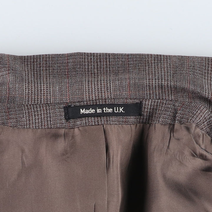 St Michael Check Pattern Wool Tailored Jacket, Made in the UK, Men's Size Medium wool gray type Vintage Second Hand