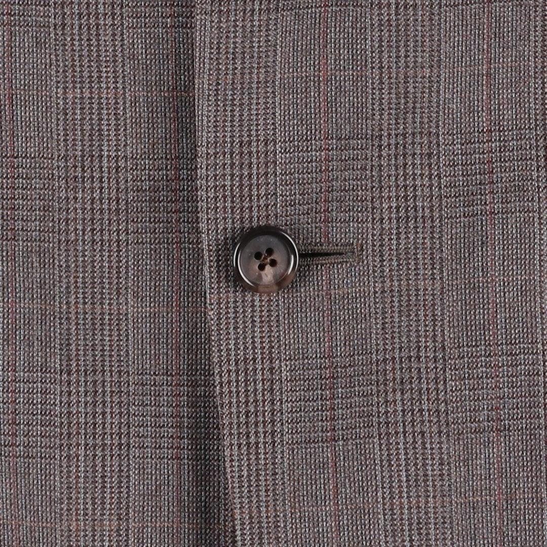 St Michael Check Pattern Wool Tailored Jacket, Made in the UK, Men's Size Medium wool gray type Vintage Second Hand