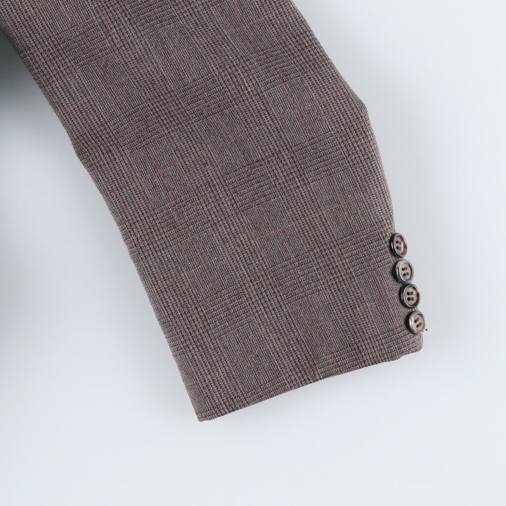 St Michael Check Pattern Wool Tailored Jacket, Made in the UK, Men's Size Medium wool gray type Vintage Second Hand