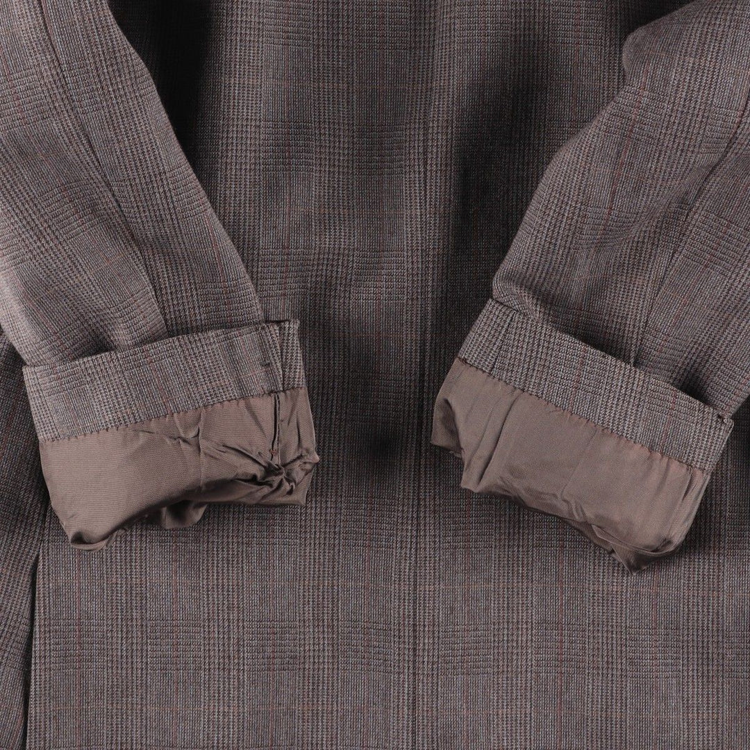 St Michael Check Pattern Wool Tailored Jacket, Made in the UK, Men's Size Medium wool gray type Vintage Second Hand