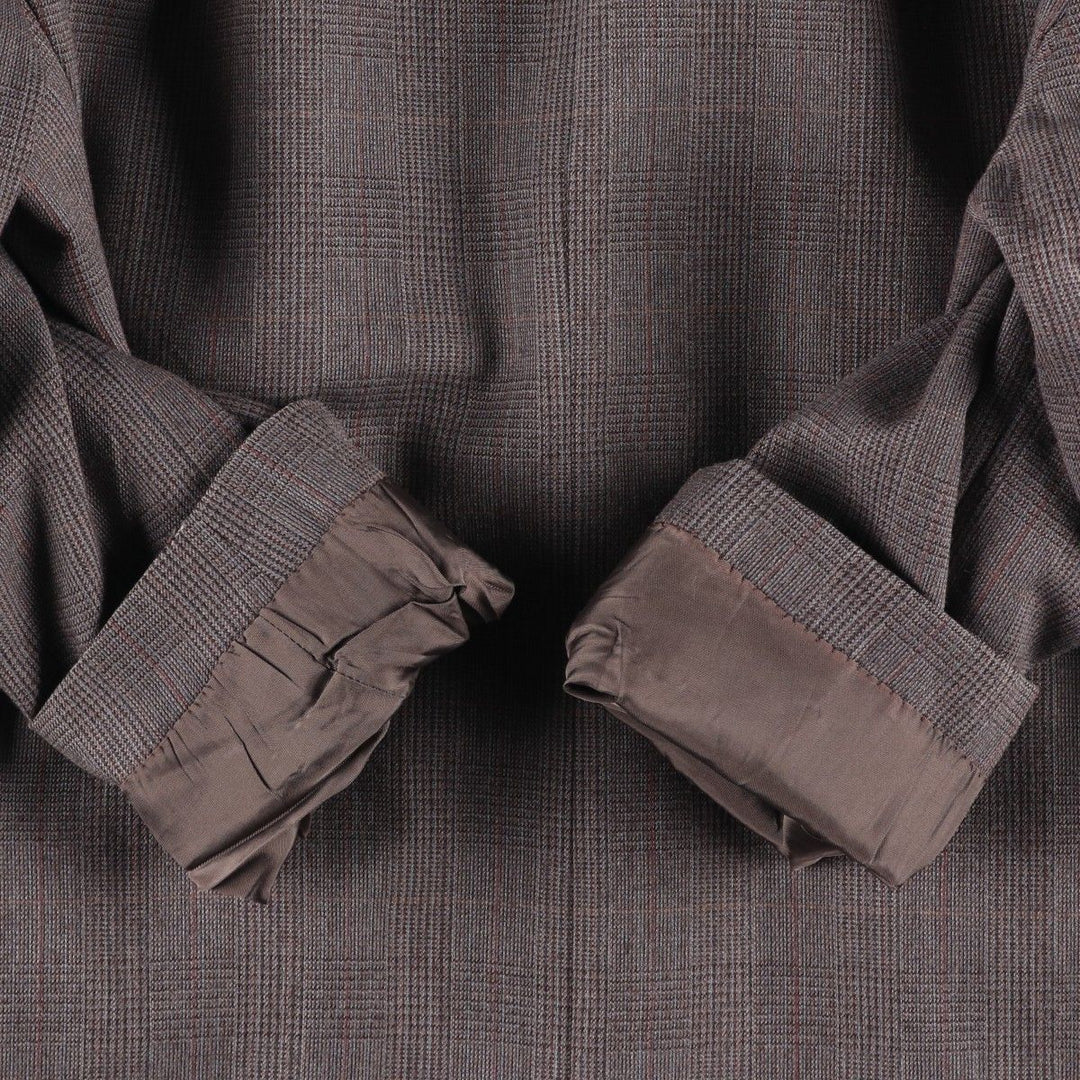 St Michael Check Pattern Wool Tailored Jacket, Made in the UK, Men's Size Medium wool gray type Vintage Second Hand