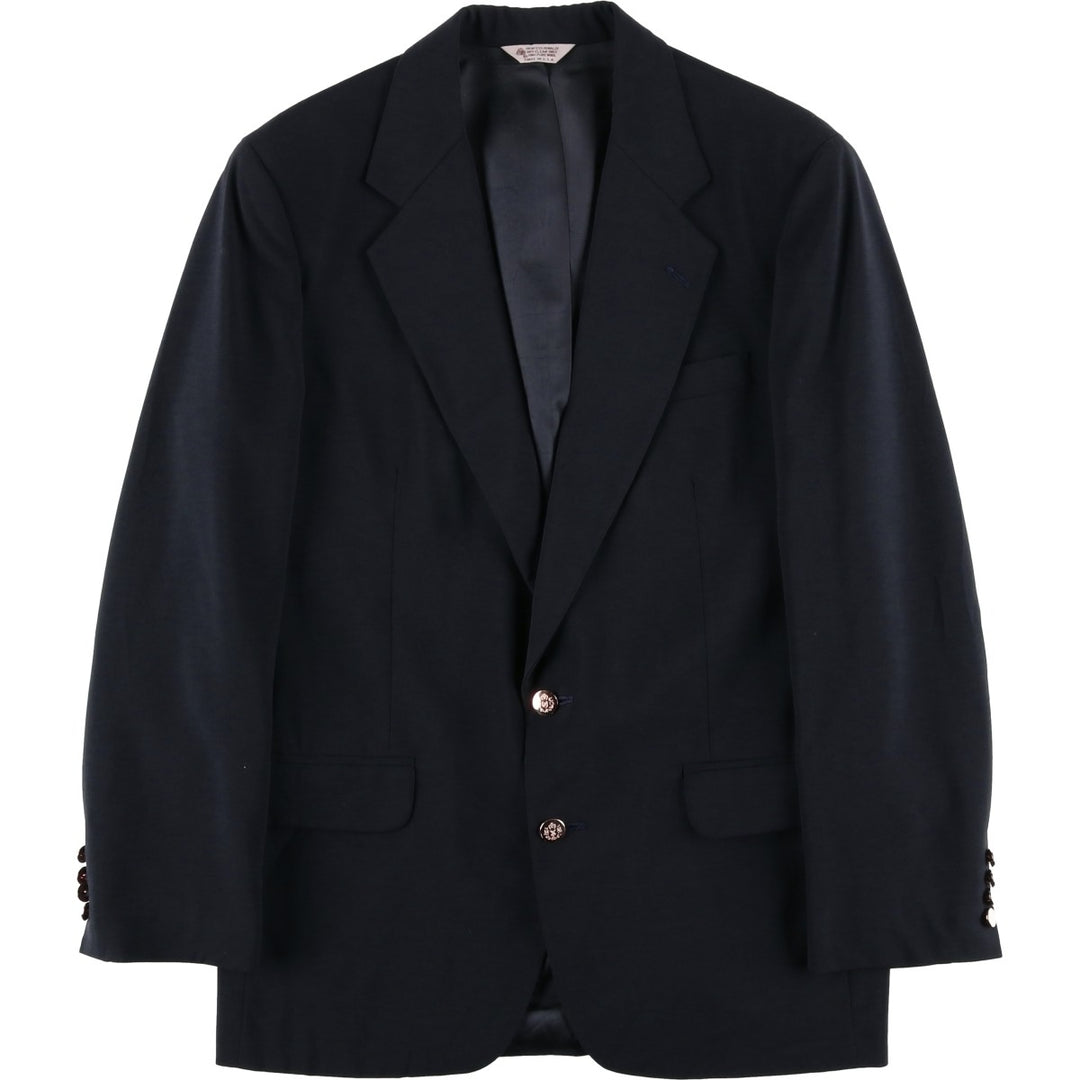 CHRISTOPHER HAYES Navy Blazer, Tailored Jacket, Made in USA, Men's Size M wool navy blue type Vintage Second Hand