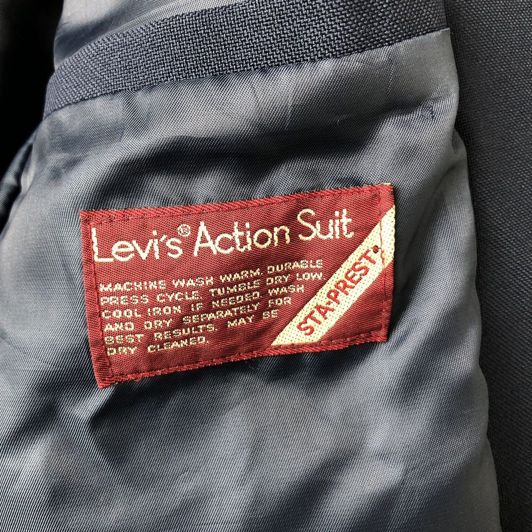 Vintage 70s-80'S Levi's Action Suit Sta-Press Navy Blazer, Tailored Jacket, Men's Size Medium unclear navy blue type Vintage Second Hand