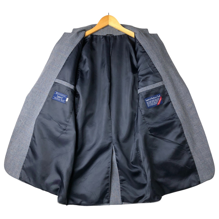 Vintage 70s-80'S Levi's Action Suit Sta-Press Check Pattern Tailored Jacket, Men's Size Medium unclear navy blue type Vintage Second Hand