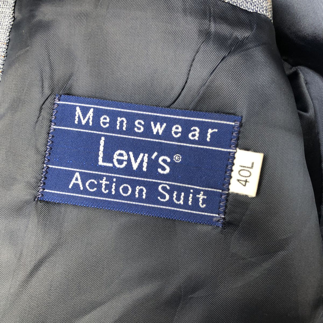 Vintage 70s-80'S Levi's Action Suit Sta-Press Check Pattern Tailored Jacket, Men's Size Medium unclear navy blue type Vintage Second Hand