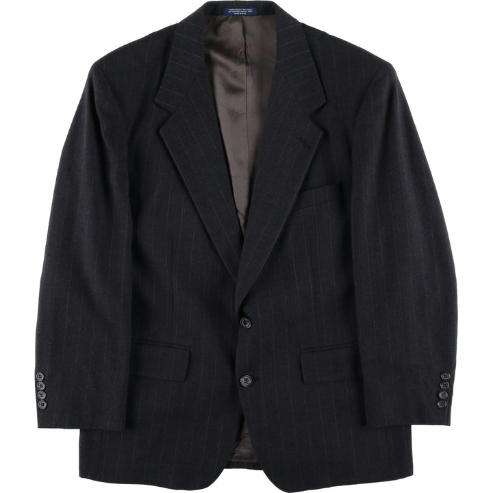 EVAN-PICONE Striped Wool Tailored Jacket, Made in USA, Men's Size L wool black type Vintage Second Hand