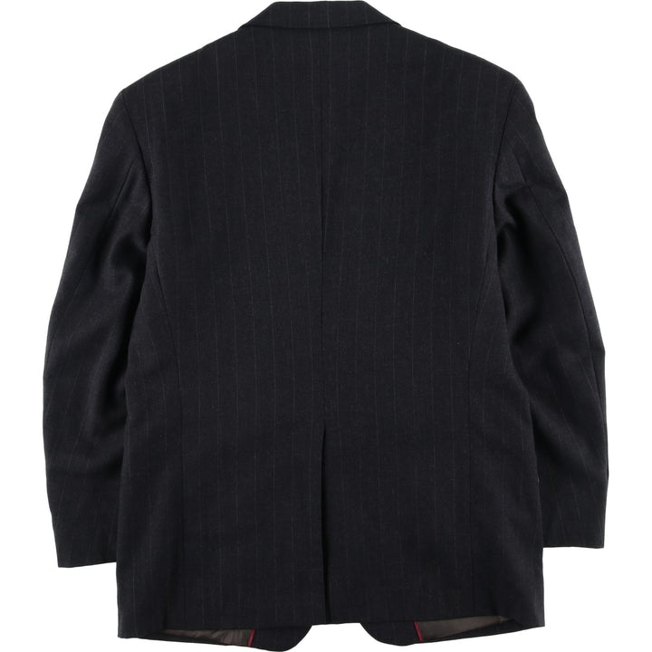 EVAN-PICONE Striped Wool Tailored Jacket, Made in USA, Men's Size L wool black type Vintage Second Hand