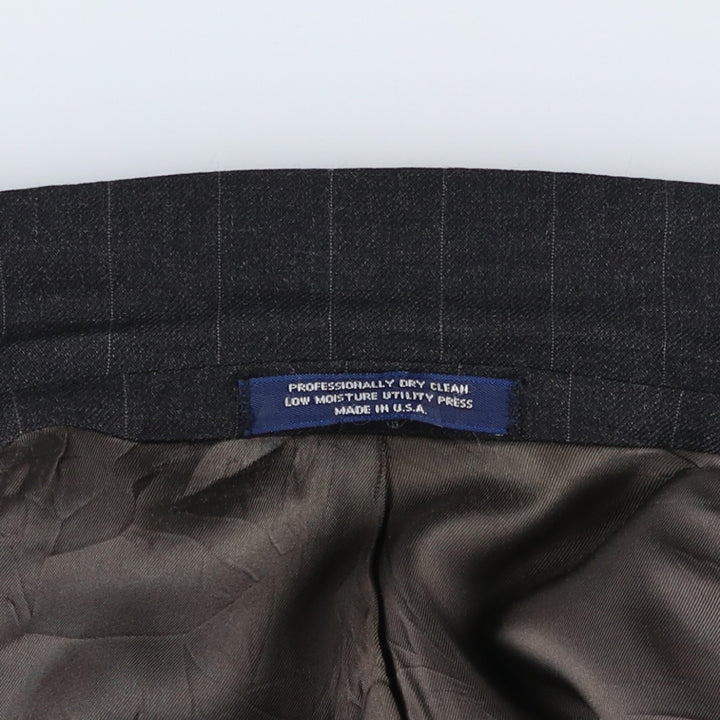 EVAN-PICONE Striped Wool Tailored Jacket, Made in USA, Men's Size L wool black type Vintage Second Hand