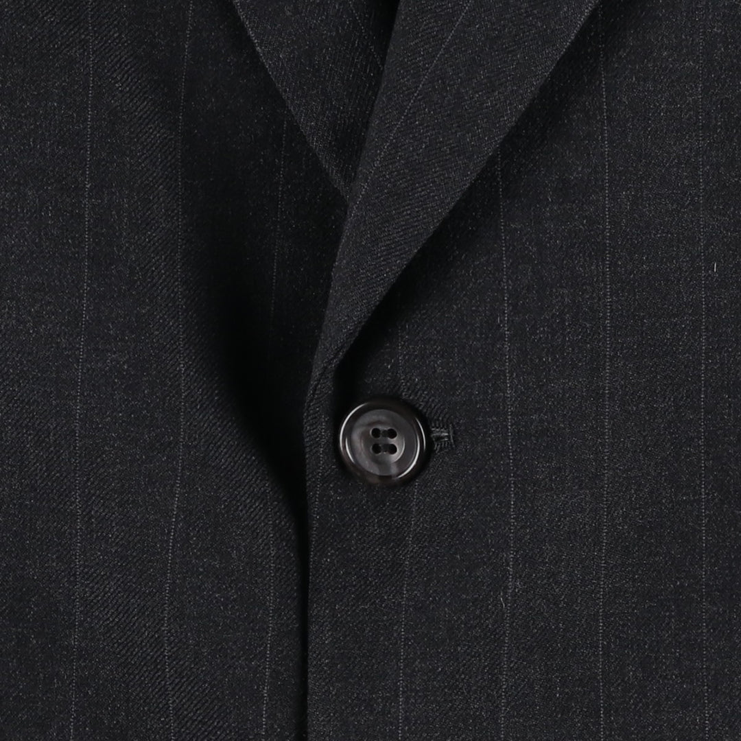 EVAN-PICONE Striped Wool Tailored Jacket, Made in USA, Men's Size L wool black type Vintage Second Hand