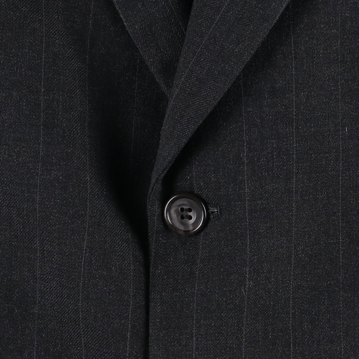 EVAN-PICONE Striped Wool Tailored Jacket, Made in USA, Men's Size L wool black type Vintage Second Hand