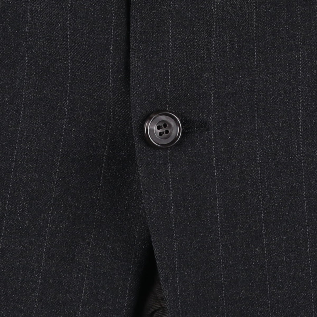 EVAN-PICONE Striped Wool Tailored Jacket, Made in USA, Men's Size L wool black type Vintage Second Hand