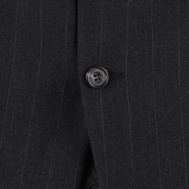 EVAN-PICONE Striped Wool Tailored Jacket, Made in USA, Men's Size L wool black type Vintage Second Hand