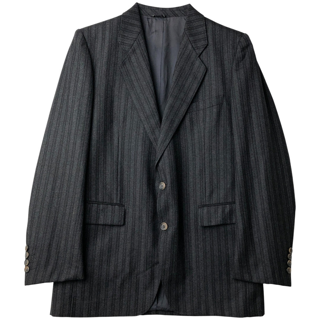 JACQUES FLASTER Striped Wool Tailored Jacket, Made in France, Men's Size M wool black type Vintage Second Hand