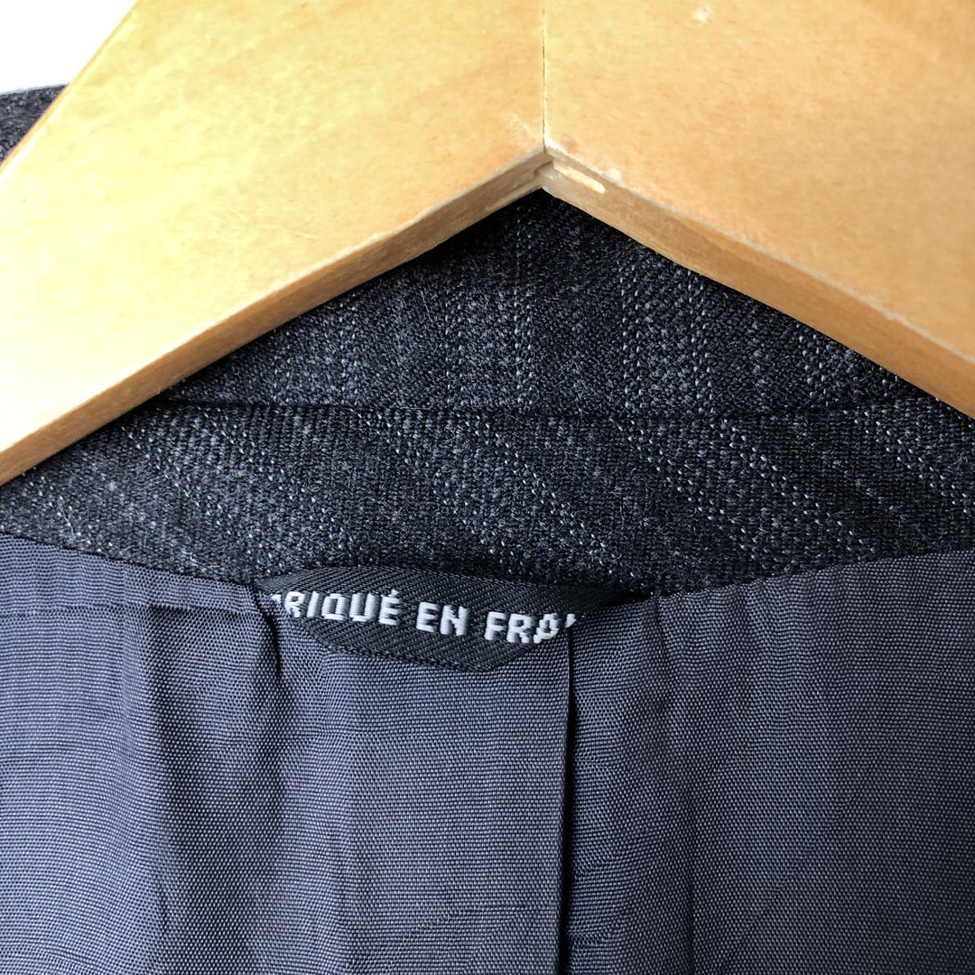 JACQUES FLASTER Striped Wool Tailored Jacket, Made in France, Men's Size M wool black type Vintage Second Hand
