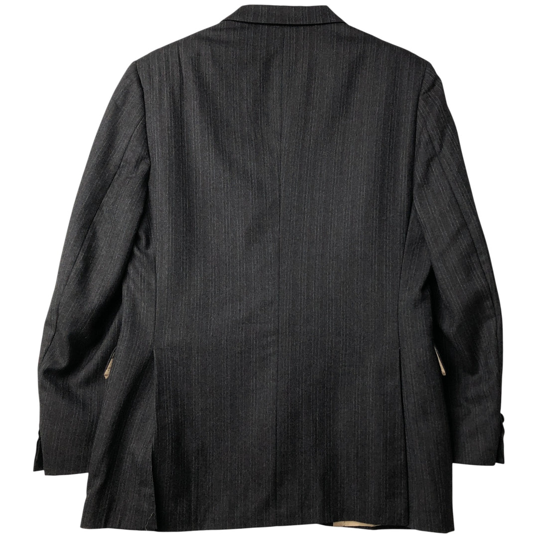 The Men's Wearhouse Striped Wool Tailored Jacket, Made in USA, Men's Size Medium wool Charcoal Vintage Second Hand