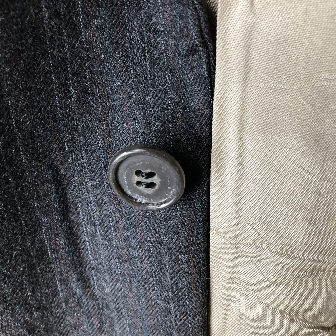The Men's Wearhouse Striped Wool Tailored Jacket, Made in USA, Men's Size Medium wool Charcoal Vintage Second Hand