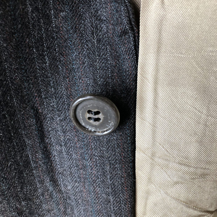 The Men's Wearhouse Striped Wool Tailored Jacket, Made in USA, Men's Size Medium wool Charcoal Vintage Second Hand