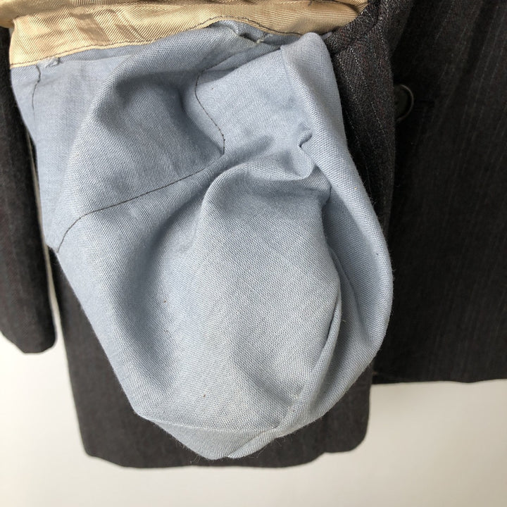 The Men's Wearhouse Striped Wool Tailored Jacket, Made in USA, Men's Size Medium wool Charcoal Vintage Second Hand
