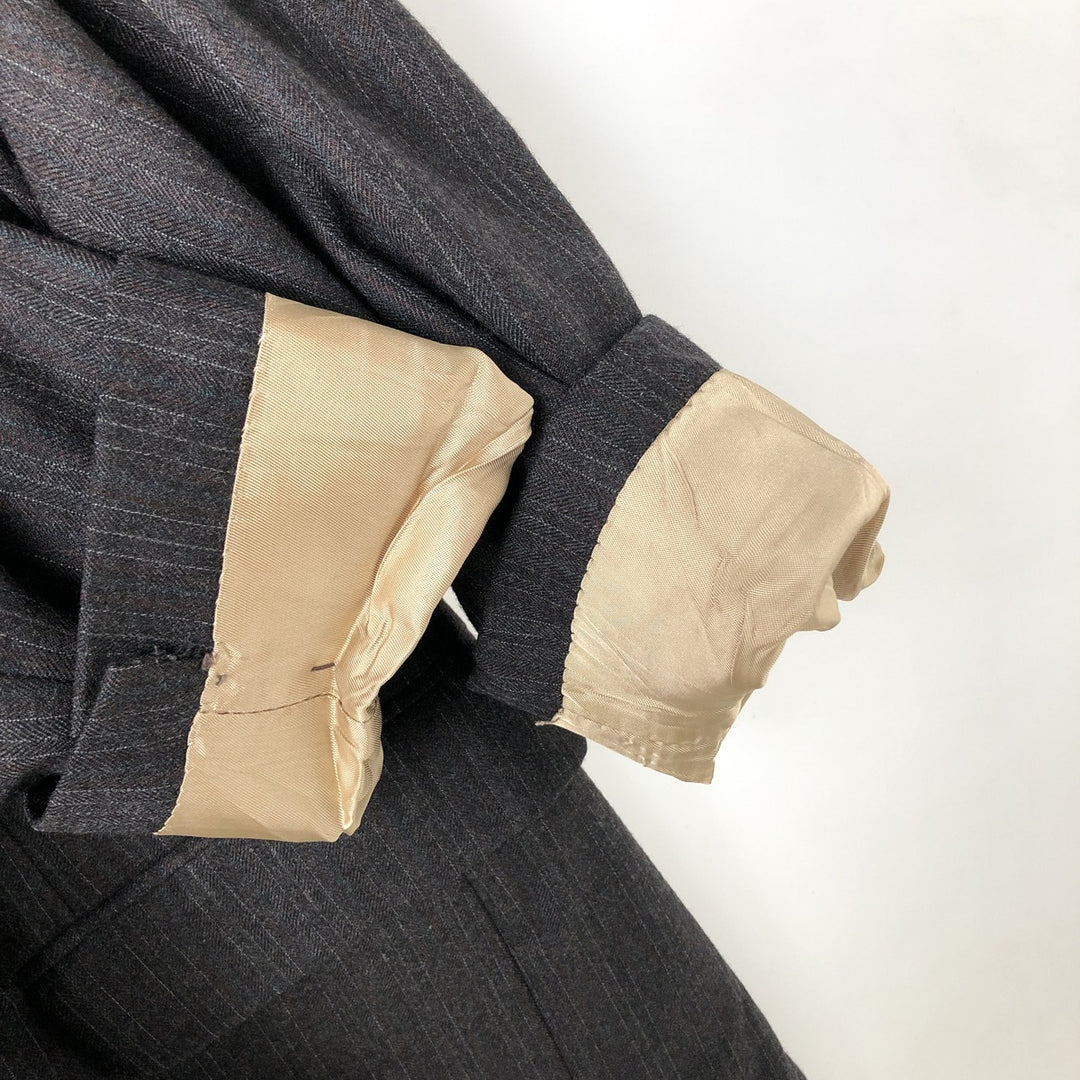 The Men's Wearhouse Striped Wool Tailored Jacket, Made in USA, Men's Size Medium wool Charcoal Vintage Second Hand