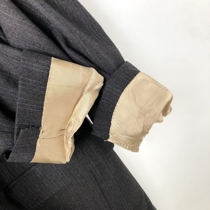 The Men's Wearhouse Striped Wool Tailored Jacket, Made in USA, Men's Size Medium wool Charcoal Vintage Second Hand