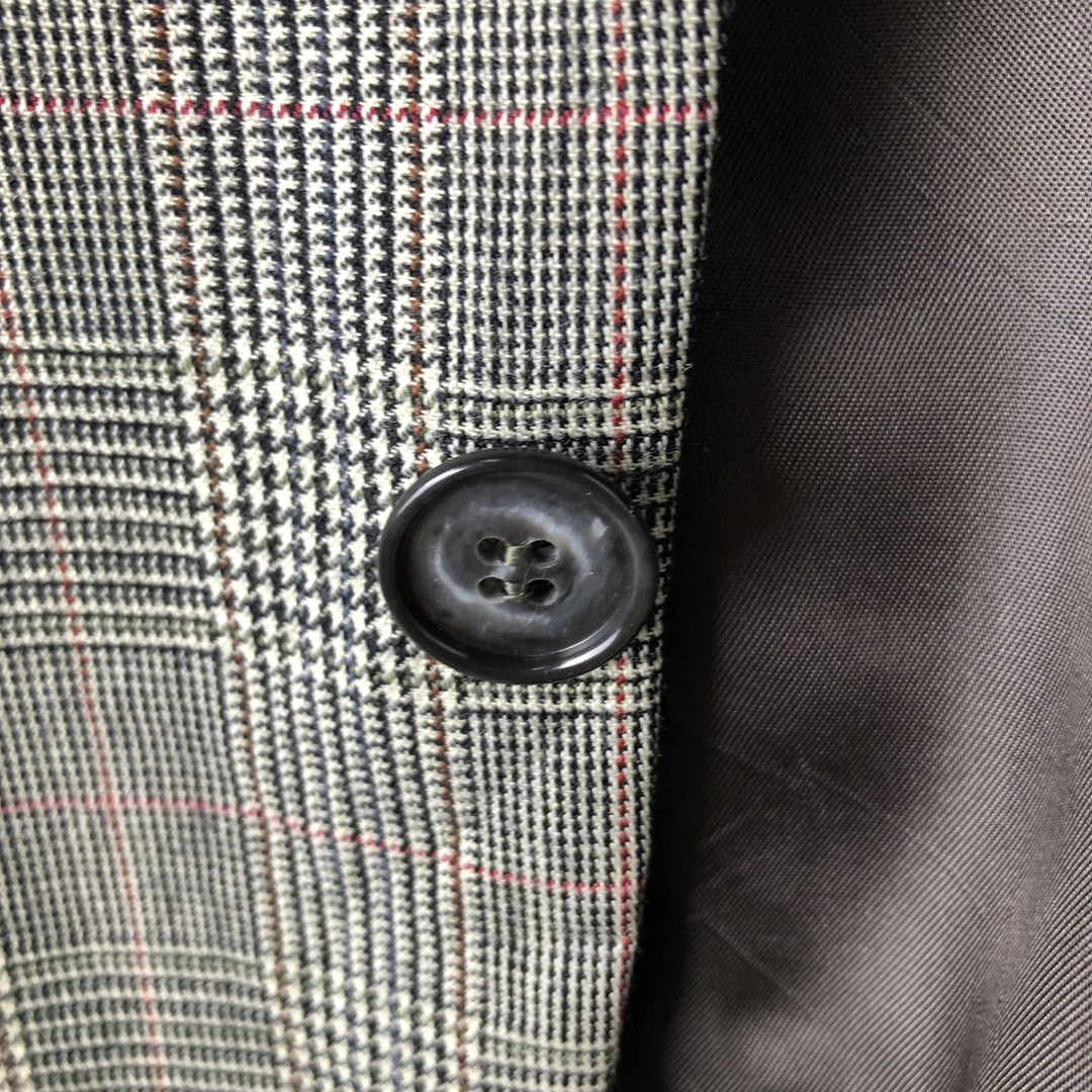 Bert Pulitzer Glen Plaid Wool Tailored Jacket, Made in USA, Men's Size M wool ivory Vintage Second Hand