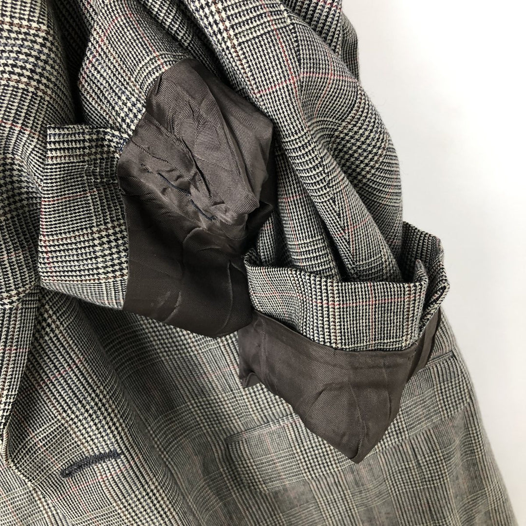 Bert Pulitzer Glen Plaid Wool Tailored Jacket, Made in USA, Men's Size M wool ivory Vintage Second Hand