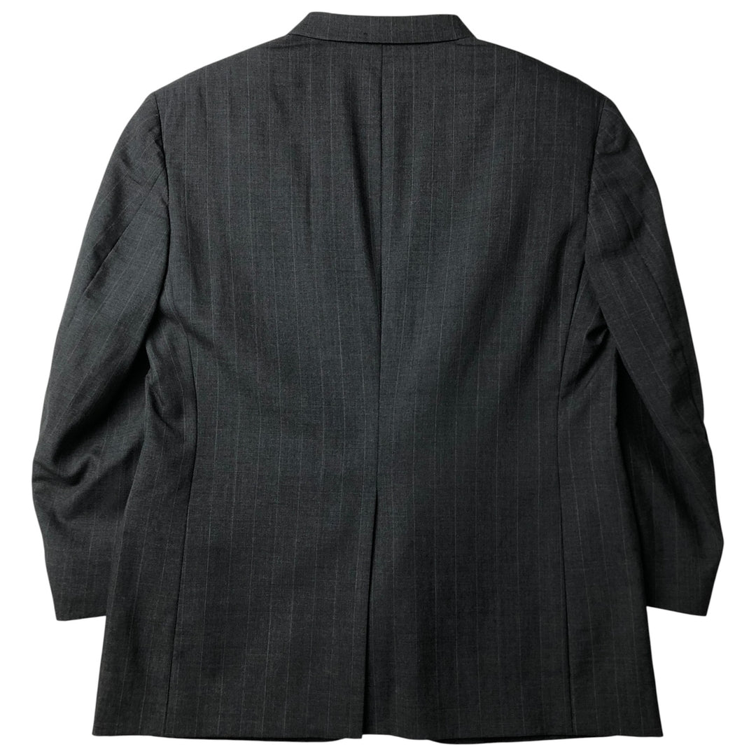 Kasper Striped Wool Tailored Jacket, Made in USA, Men's Size Medium unclear Charcoal Vintage Second Hand