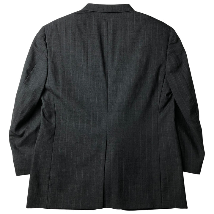 Kasper Striped Wool Tailored Jacket, Made in USA, Men's Size Medium unclear Charcoal Vintage Second Hand
