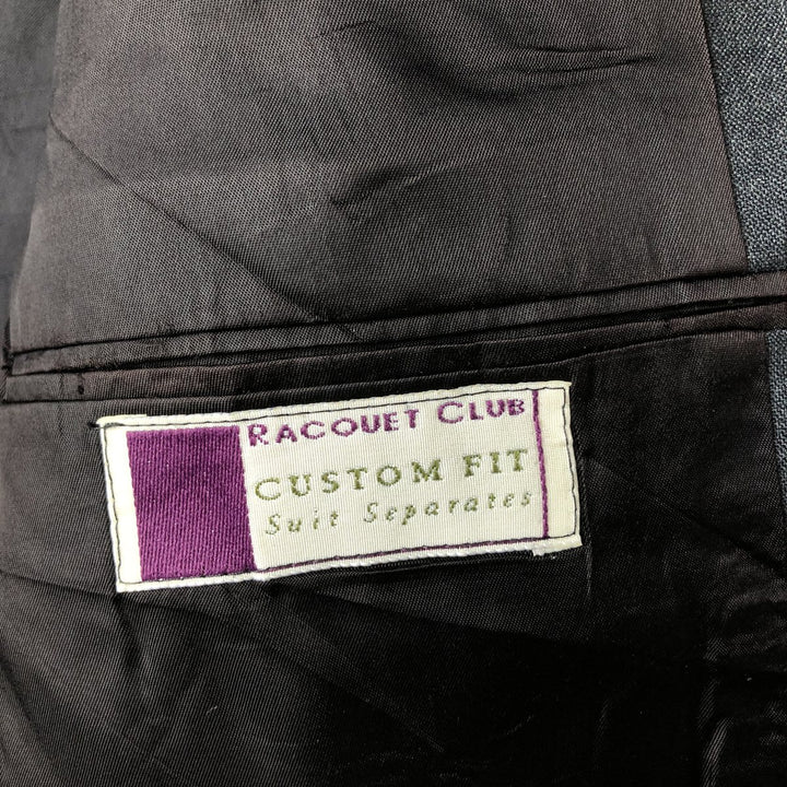 Kasper Striped Wool Tailored Jacket, Made in USA, Men's Size Medium unclear Charcoal Vintage Second Hand