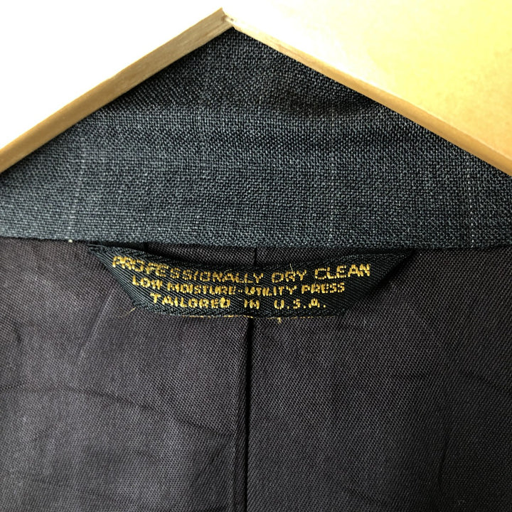 Kasper Striped Wool Tailored Jacket, Made in USA, Men's Size Medium unclear Charcoal Vintage Second Hand