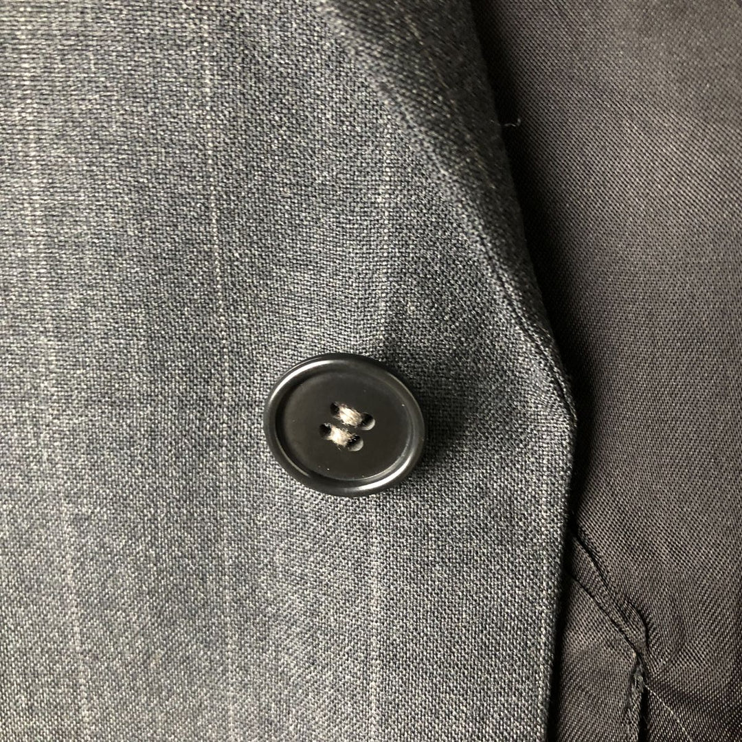 Kasper Striped Wool Tailored Jacket, Made in USA, Men's Size Medium unclear Charcoal Vintage Second Hand