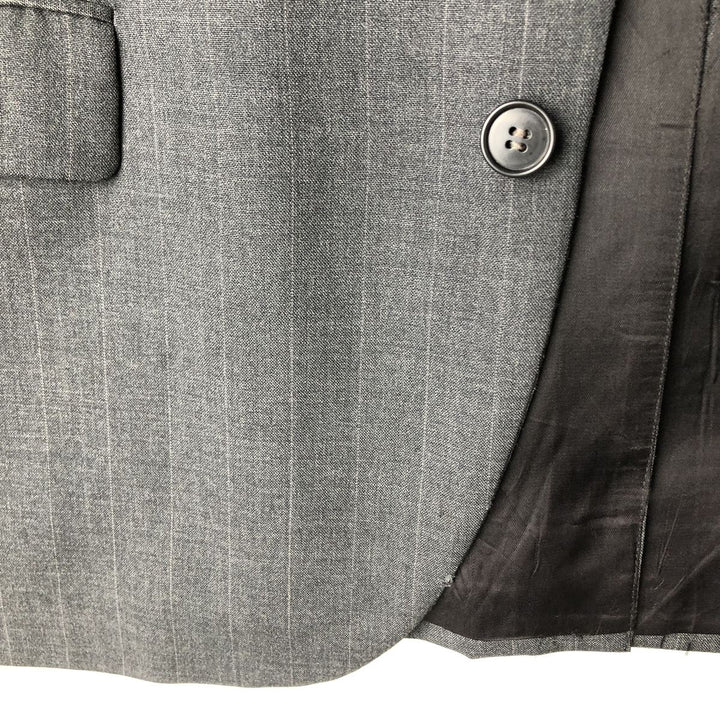 Kasper Striped Wool Tailored Jacket, Made in USA, Men's Size Medium unclear Charcoal Vintage Second Hand