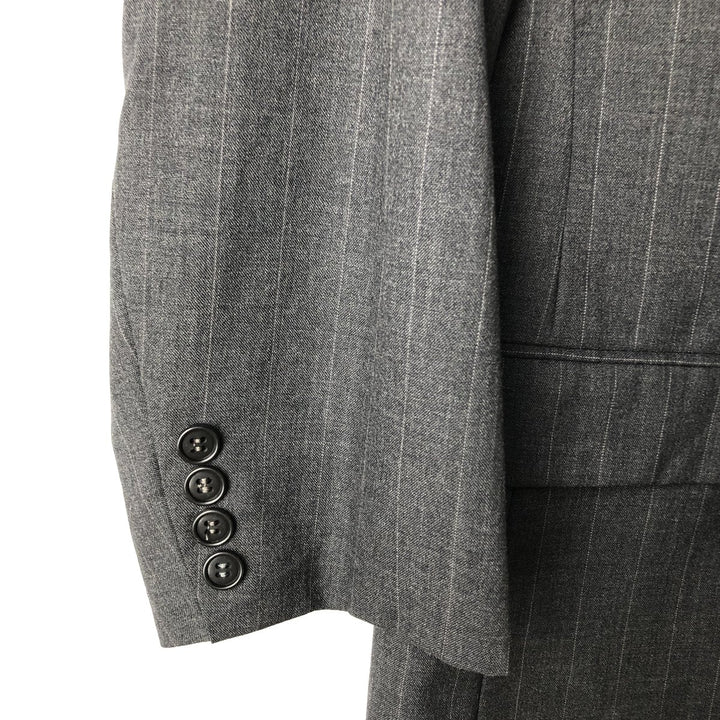 Kasper Striped Wool Tailored Jacket, Made in USA, Men's Size Medium unclear Charcoal Vintage Second Hand