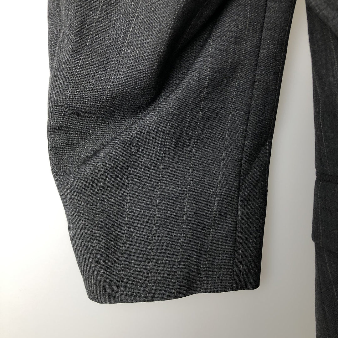 Kasper Striped Wool Tailored Jacket, Made in USA, Men's Size Medium unclear Charcoal Vintage Second Hand
