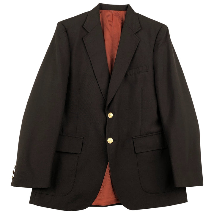 Wool tailored jacket, made in Canada, men's size S polyester brown type Vintage Second Hand