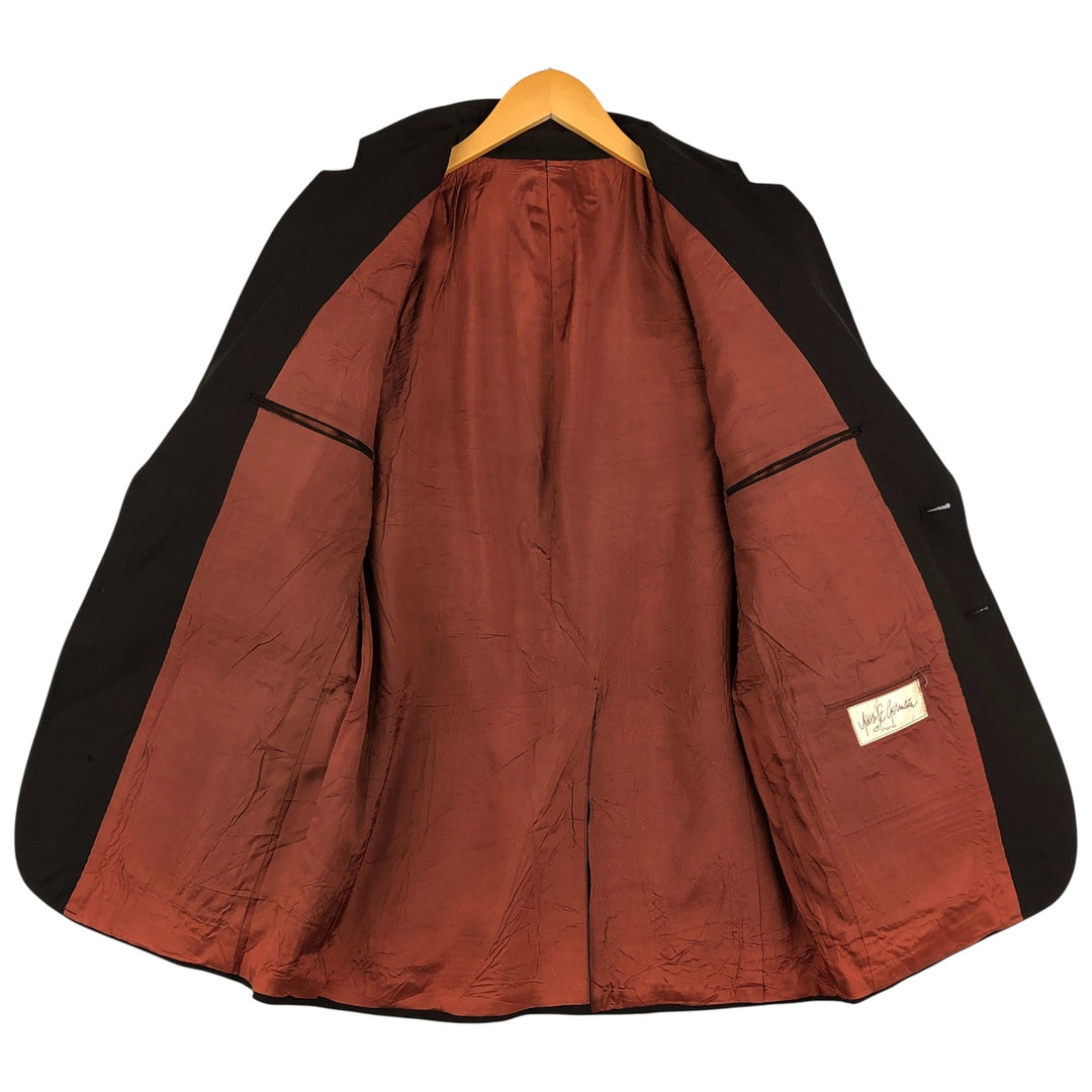 Wool tailored jacket, made in Canada, men's size S polyester brown type Vintage Second Hand