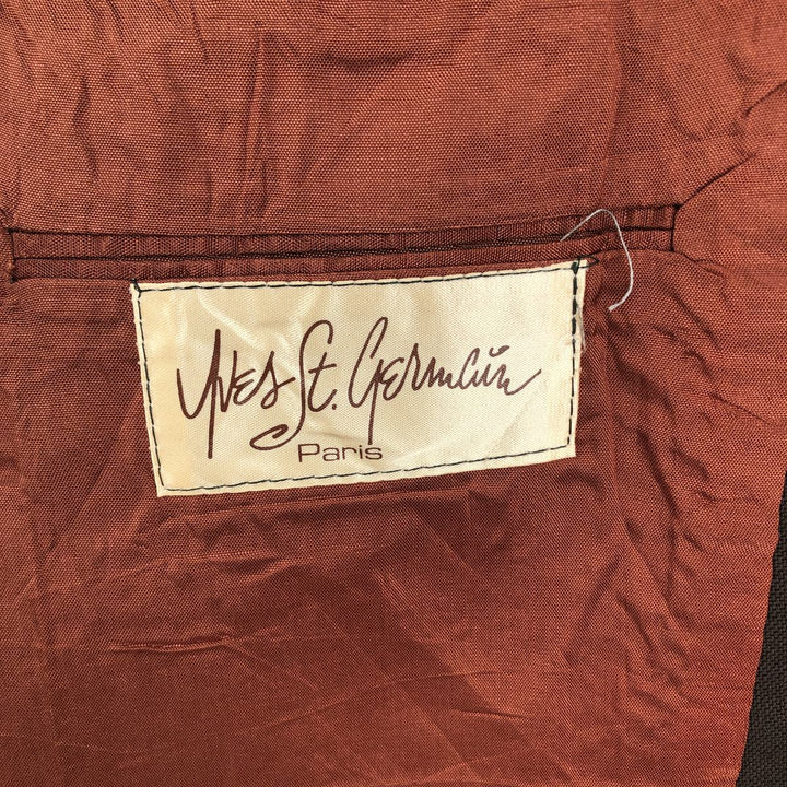 Wool tailored jacket, made in Canada, men's size S polyester brown type Vintage Second Hand